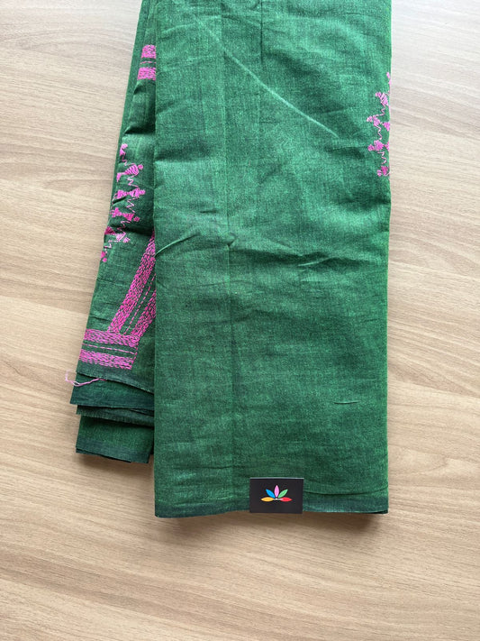 Kantha Stitch Cotton Saree -19862