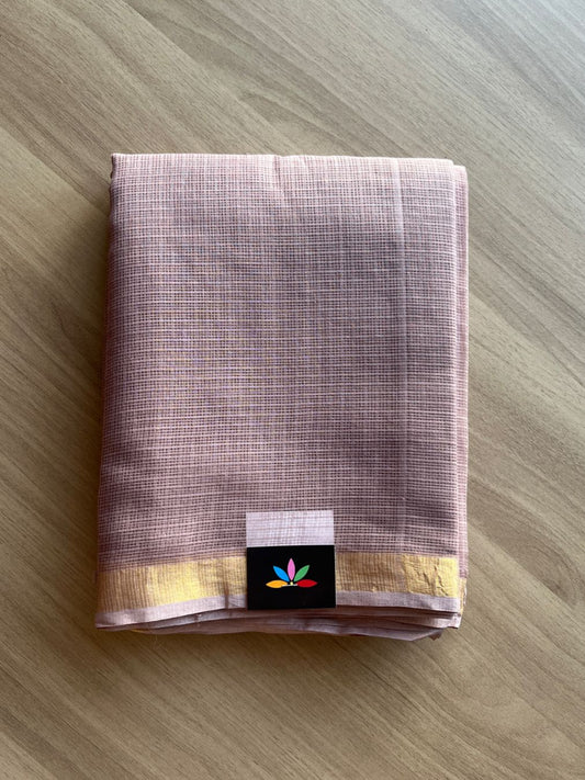 Zari Border Plain Kota Cotton Saree-20081