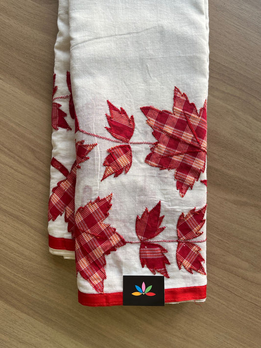 Appliqué work Cotton Saree - 23172