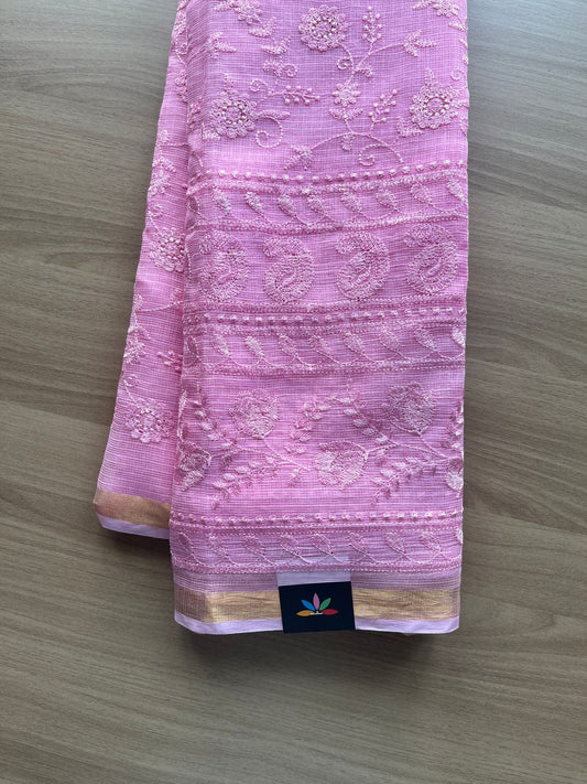All Over Machine Embroidered Kota Saree-20224