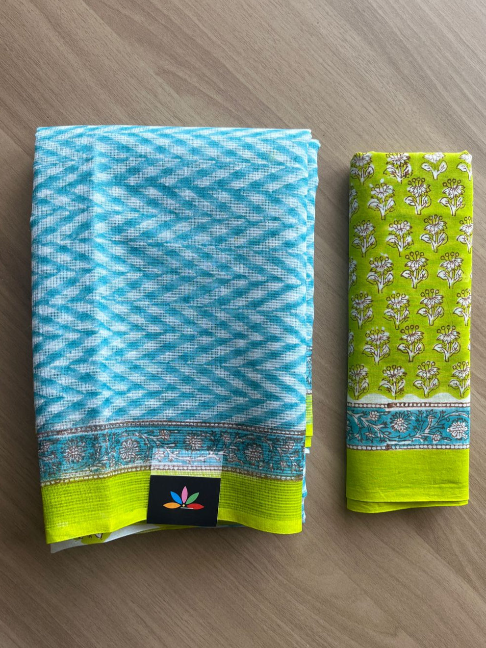 Handblock Printed Kota Doria Saree -20267-20268 – Fabk-in