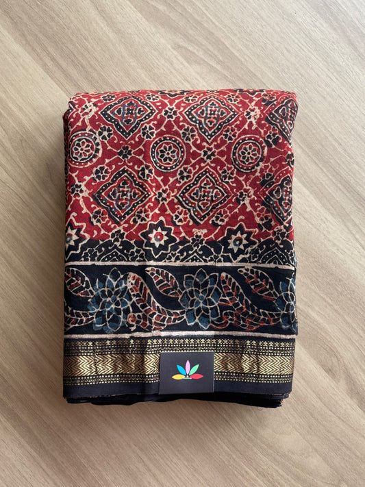 Natural Dyed Maheshwari Border Silk Cotton Saree -20279-20280
