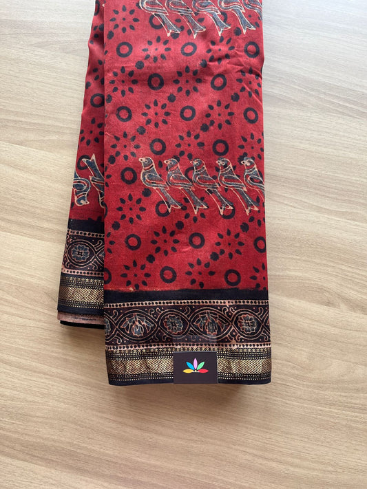 Natural Dyed Maheshwari Border Silk Cotton Saree -20289-20290