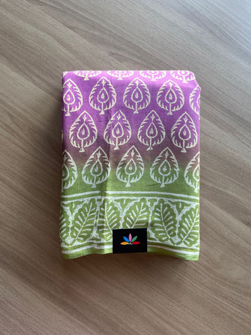 Handblock Printed Mul Cotton Saree -20305-20306