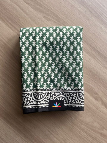 Hand Block Printed Fine Mul Cotton Saree -20349-20350