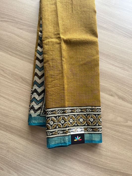 Handblock Printed Kota Doria Saree -20371-20372