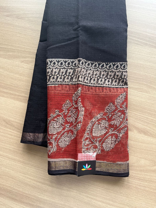 Handblock Printed Kota Doria Saree -20375-20376