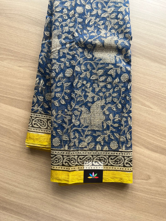 Handblock Printed Kota Doria Saree -20377-20378