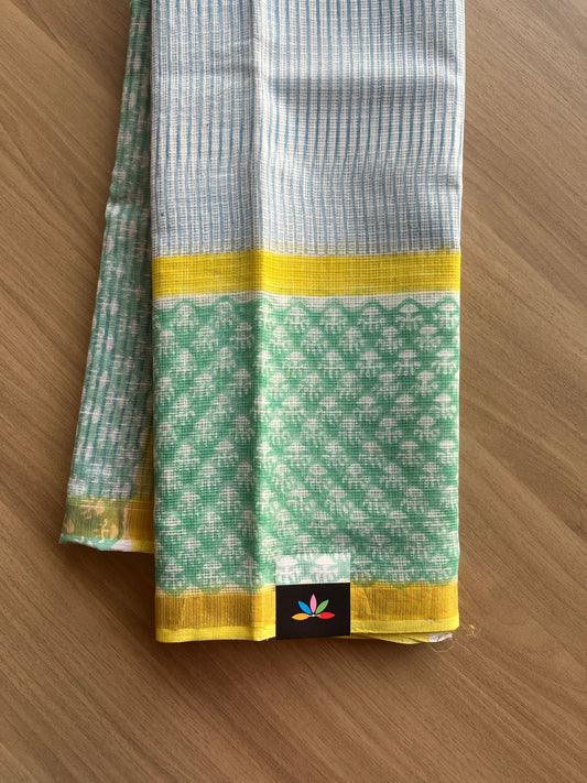 Handblock Printed Kota Doria Saree -20383-20384