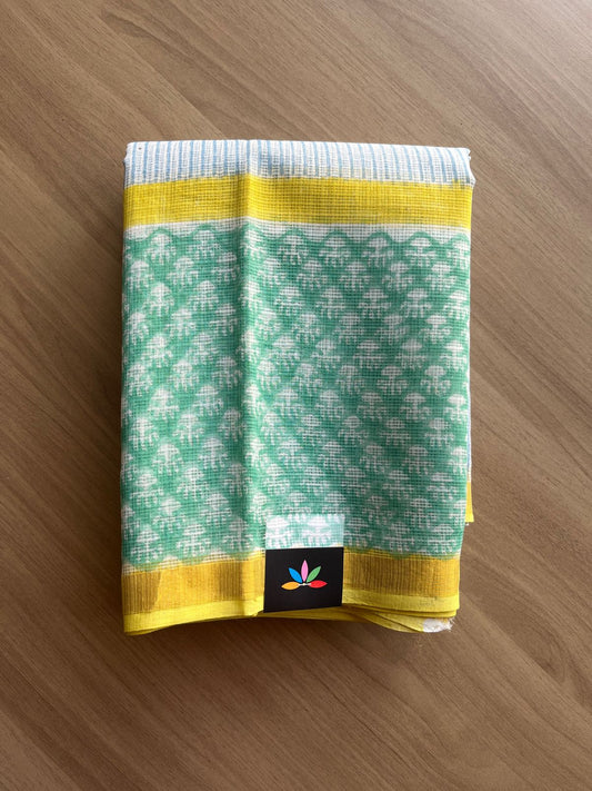 Handblock Printed Kota Doria Saree -20383-20384