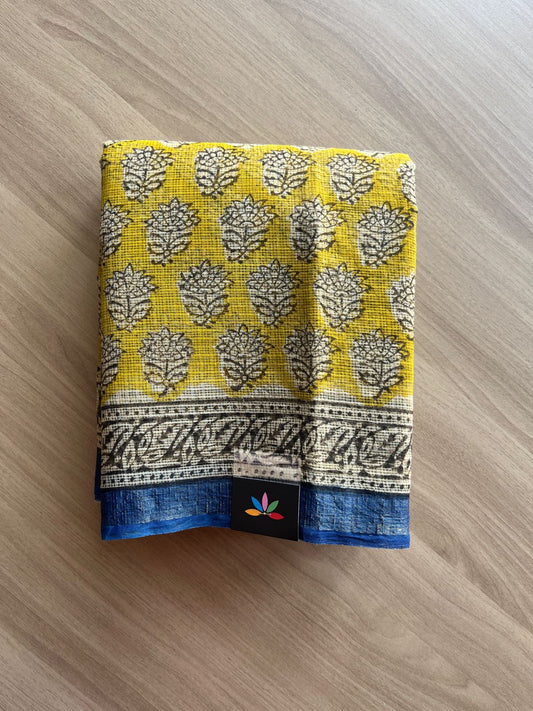 Handblock Printed Kota Doria Saree -20385-20386