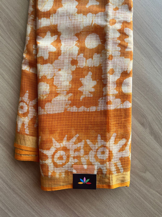 Handblock Printed Kota Doria Saree -20387-20388