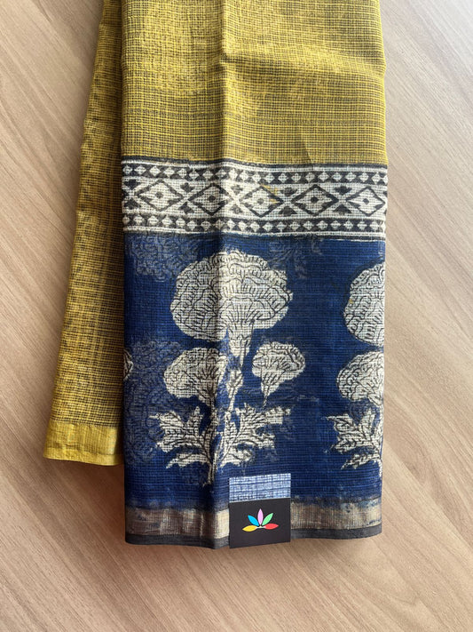 Handblock Printed Kota Doria Saree -20391-20392