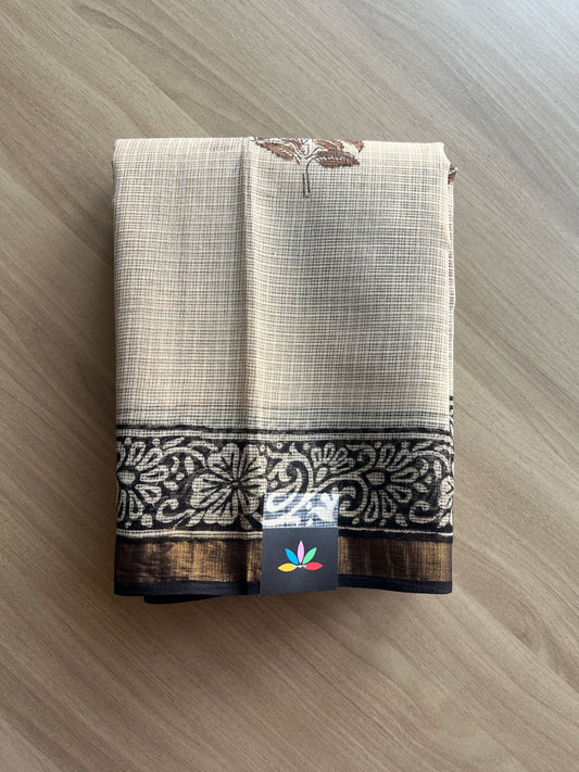 Handblock Printed Kota Doria Saree -20397-20398