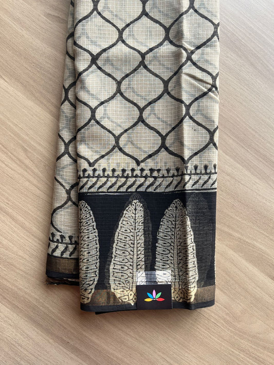 Handblock Printed Kota Doria Saree -20401-20402