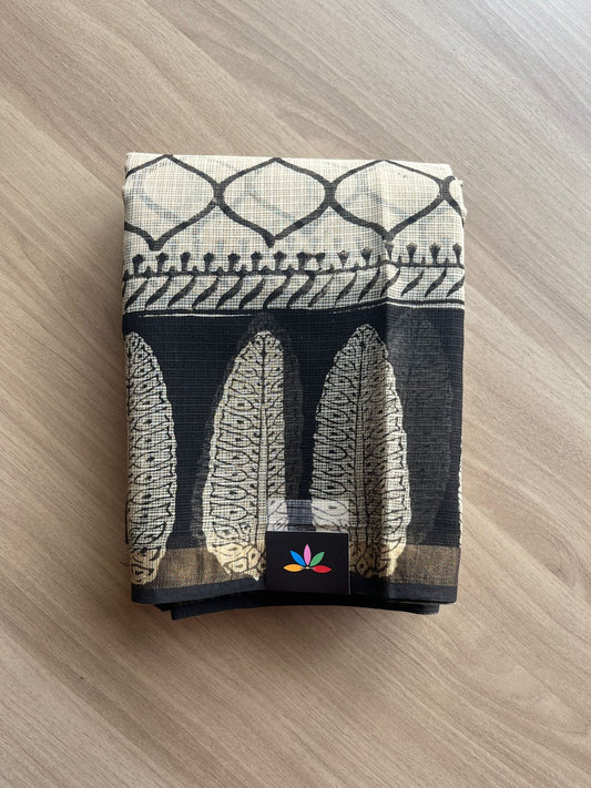 Handblock Printed Kota Doria Saree -20401-20402
