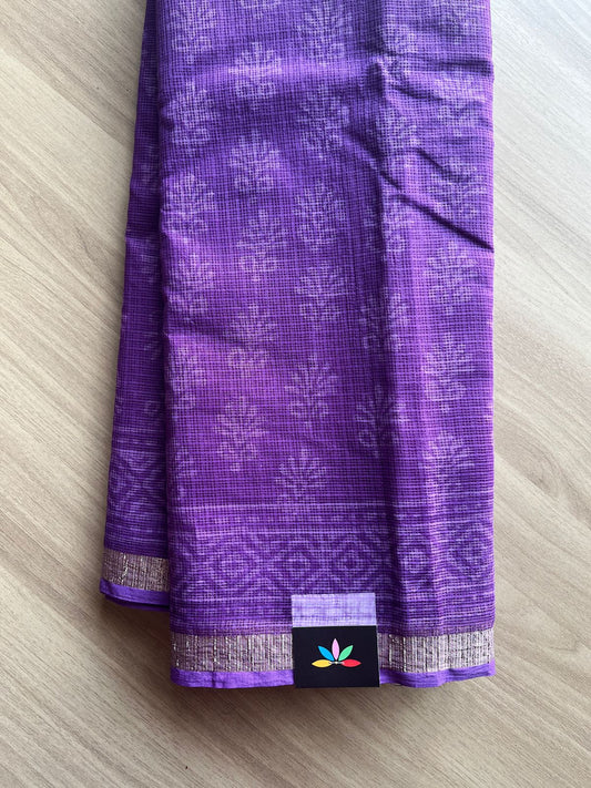 Handblock Printed Kota Doria Saree -20403-20404