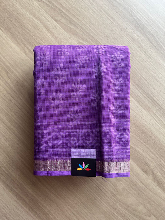 Handblock Printed Kota Doria Saree -20403-20404