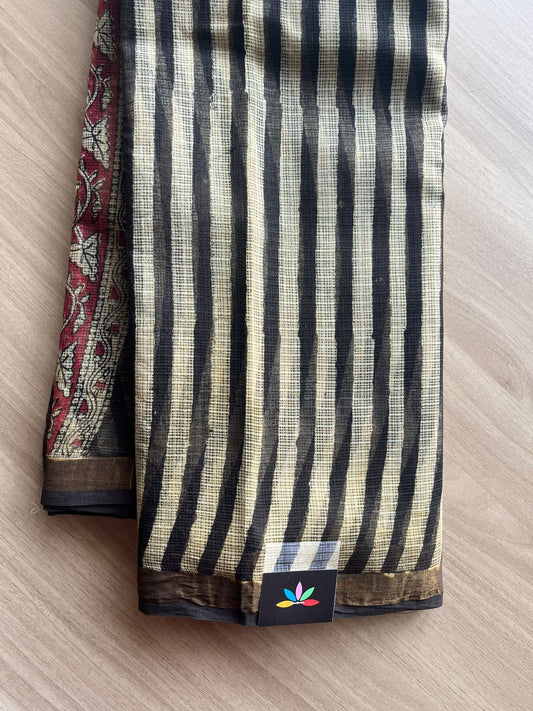Handblock Printed Kota Doria Saree -20405-20406