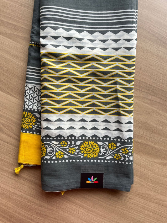 Printed Fine Mul Cotton Saree-20505