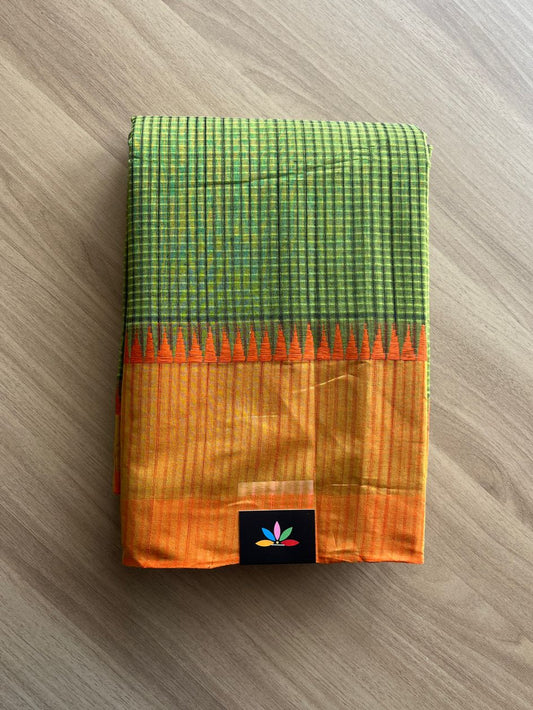 Missing checks Handloom Mangalagiri Cotton Saree-20556