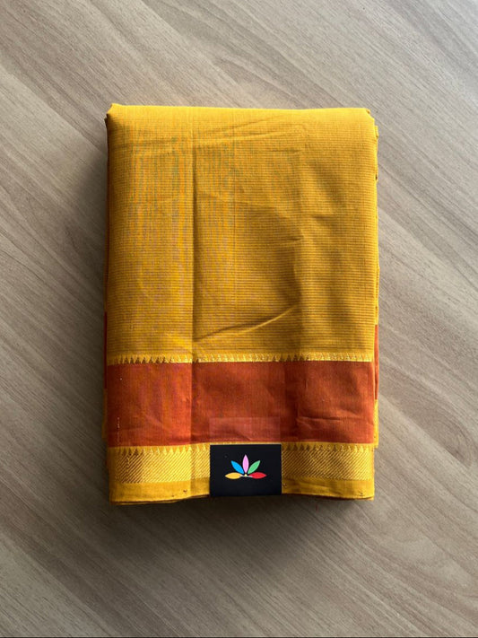 Handwoven Zari Border Mangalagiri Cotton Saree-20569