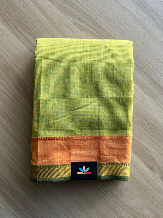 Handwoven Zari Border Mangalagiri Cotton Saree-20570