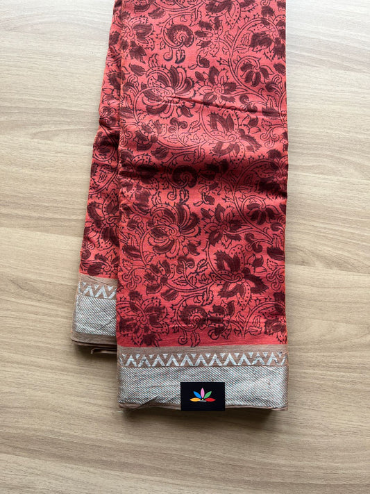 Kalamkari Block Printed Handloom Cotton Saree-20584