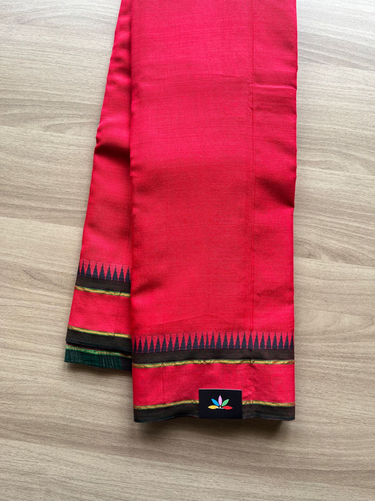 Simple Temple Border Cotton Saree -20589