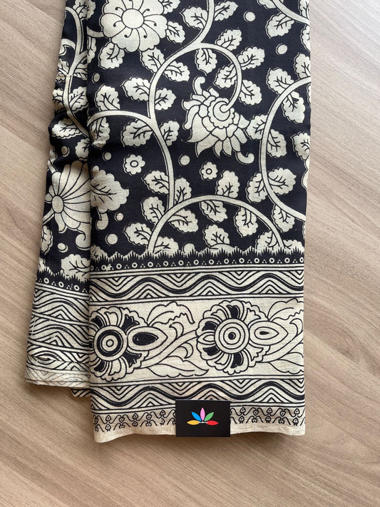 Handblock Printed Kalamkari Chennuri Silk Saree -20594