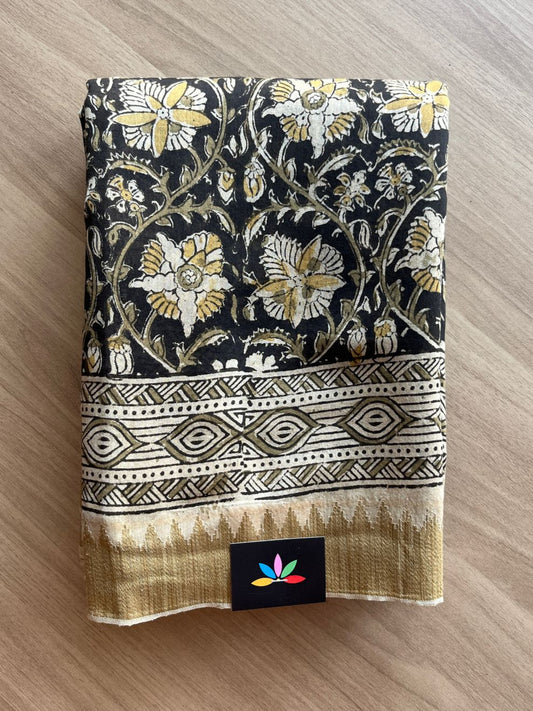 Ghicha Border Chanderi Cotton Silk Kalamkari Saree-20596