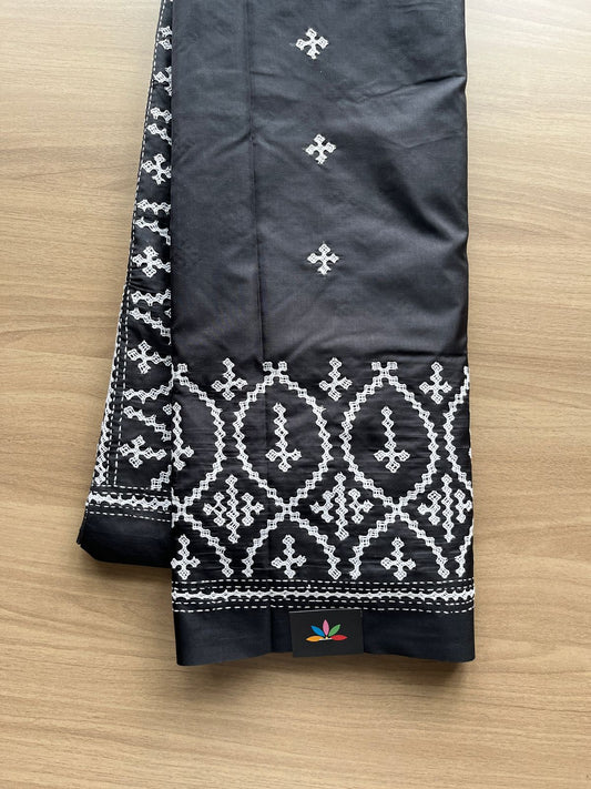 Gujarati Stitch Semi Bangalore Silk Saree- 20628