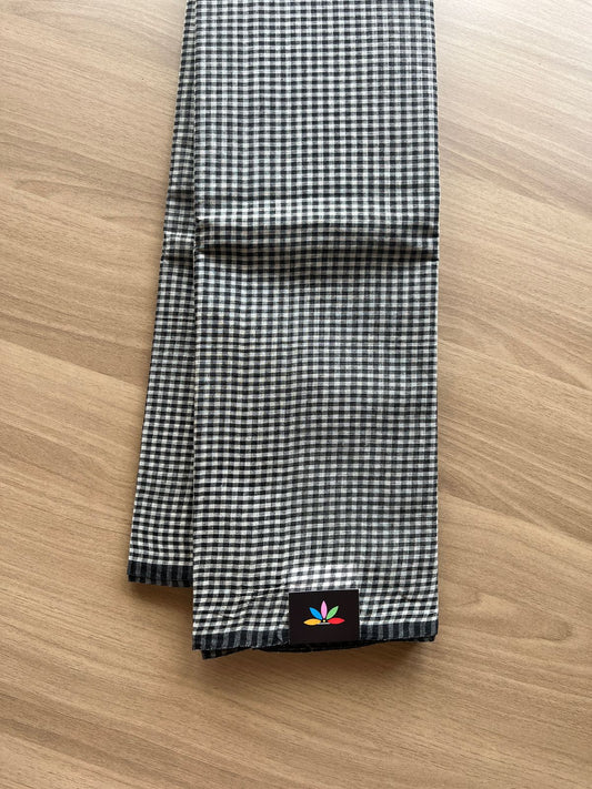 Small Checked Cotton Saree (Without blouse)- 20678 -20679