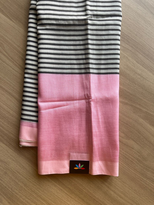 Contrast Border Striped Mangalagiri Silk Cotton Saree-20796