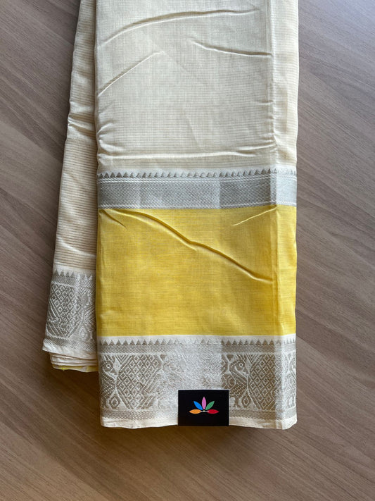 Traditional Kanchi Border Handloom Mangalagiri Silk Cotton Saree-20798