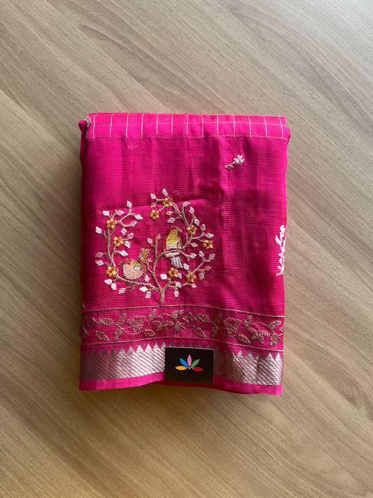 Embroidered Handloom Mangalagiri Silk Cotton Saree -20800