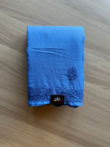 Hand embroidered Chikankari Kota Cotton Saree - 20822