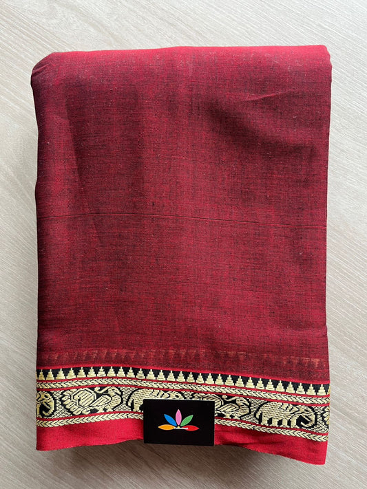 Elephant Border Narayanpet Mercerized Cotton Saree -20861-20862