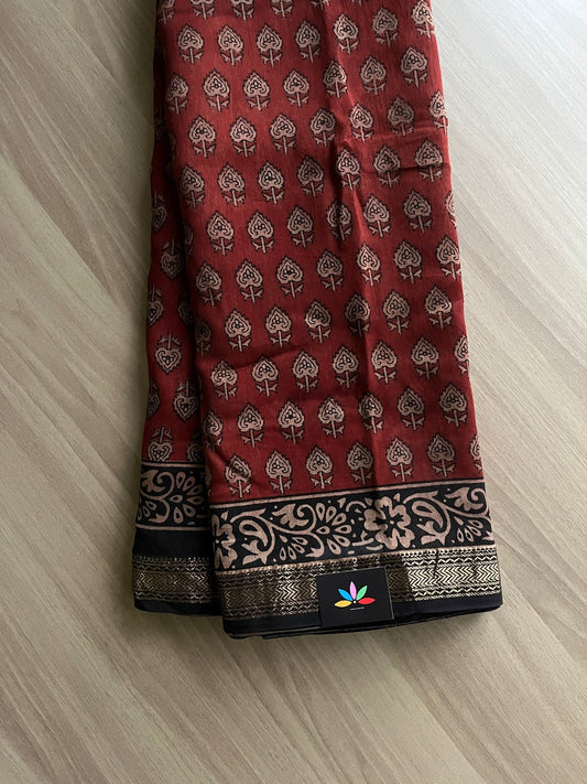 Natural Dyed Maheshwari Border Silk Cotton Saree -20964