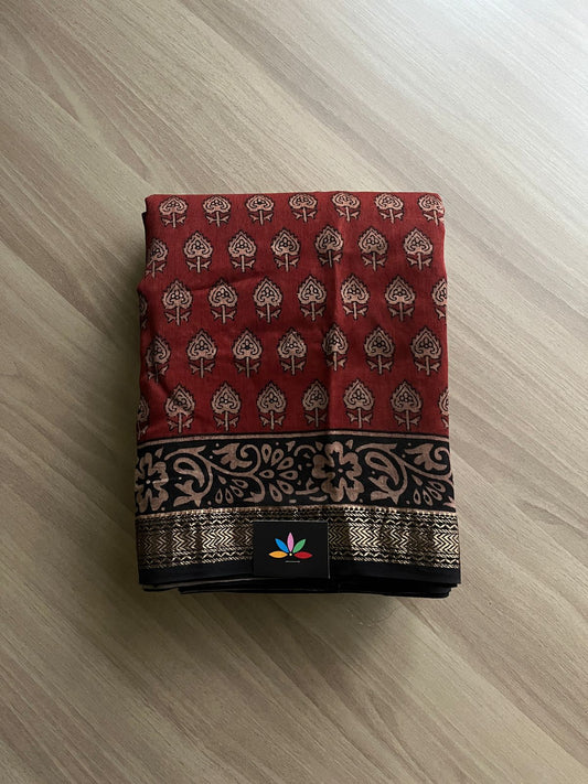 Natural Dyed Maheshwari Border Silk Cotton Saree -20964