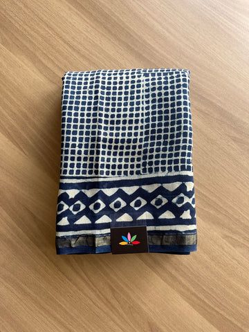 Handblock Printed Chanderi Cotton Silk Saree -20981
