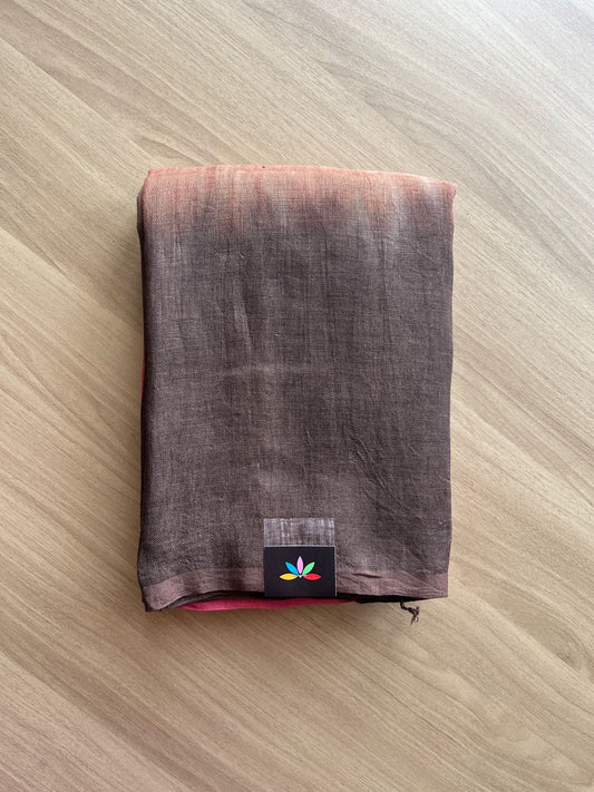 Handloom Multicolour Fine Linen Saree -21016