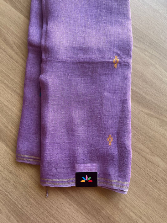 Handwoven Fine Linen Jamani Saree -21018
