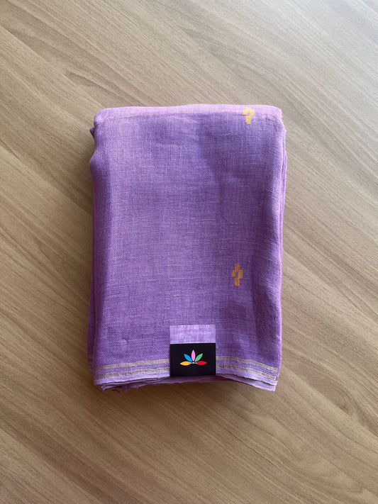 Handwoven Fine Linen Jamani Saree -21018