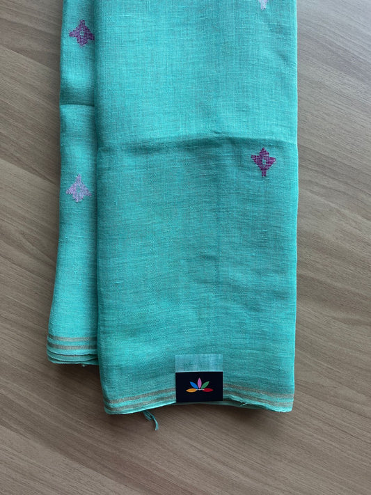 Handwoven Fine Linen Jamani Saree -21020