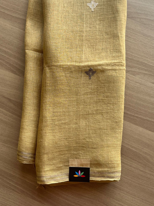 Handwoven Fine Linen Jamani Saree -21021