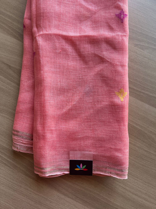 Handwoven Fine Linen Jamani Saree -21023