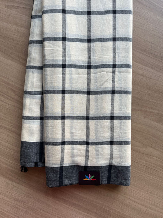 Checked Handloom Soft Cotton Saree-21033