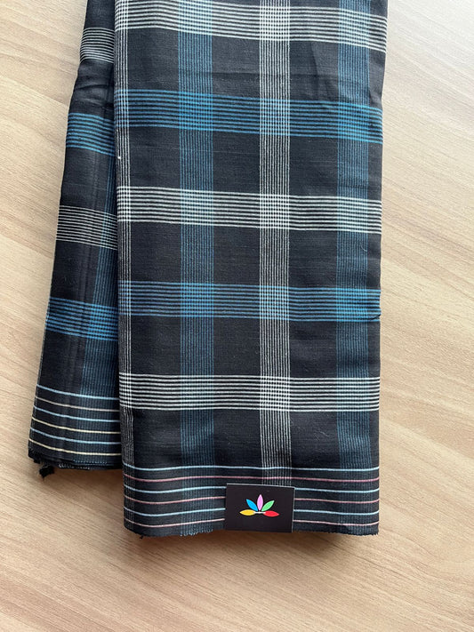 Checked Handloom Soft Cotton Saree-21038