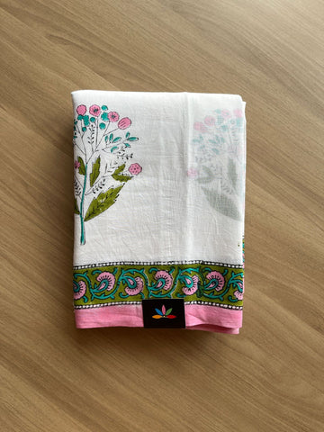 Handblock Printed Mul Cotton Saree-21108